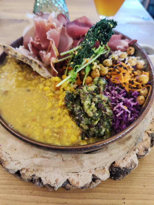 Plat gastronomique d'un restaurant de Névache, récup trail