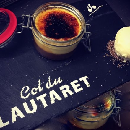 Dessert au Col du Lautaret après une journée de trail 